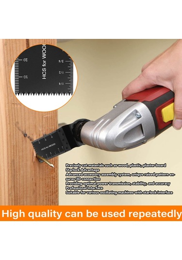 Yifomall 10'lu Çok Amaçlı Titreşimli Testere Bıçağı Seti - 34/40mm Kesme Derinliği, Starlock Uyumlu