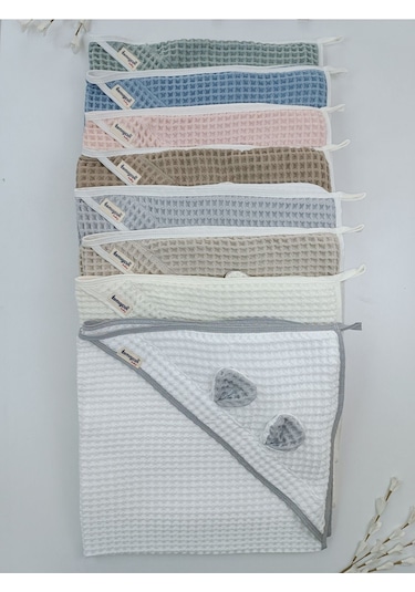 Ekru Pike Bebek Battaniyesi Doğal Organik Uyku Çift Taraflı Bebek Havlu Örtü Yenidoğan Mevsimlik Mavi