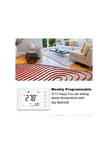Geeksen Tp818gc Beyaz Akıllı Isıtma Kontrol Cihazı - Lcd Dokunmatik Ekran, Haftalık Programlama, 5a Gaz Kombi Termostatı