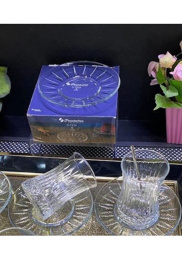 Paşabahçe 54731 Elysia 6lı Çay Tabağı Şeffaf