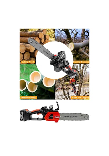 58v5 30 Cm Palalı Şarjlı Ağaç Kesme Hızar Bıçkı Testere Dal Budama Makinesi