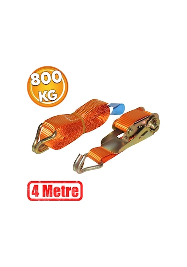 Spanzet Yük Gerdirme Eşya Sabitleme Halatı Cırcırlı Gırgır 800 Kg 4 Metre Sg27-4 Ratchet Strap