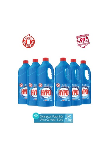 Hyper Hypo Ultra Kıvamlı Çamaşır Suyu Okaliptus 6 x 3 KG