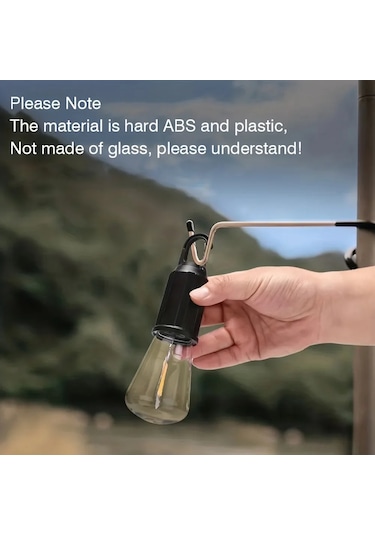 Rustik Taşınabilir Şarjlı Tasarruflu Ampul 10w Led Lamba Type-c Şarj Askılı Asma Aydınlatma T020 53 Çok Renkli