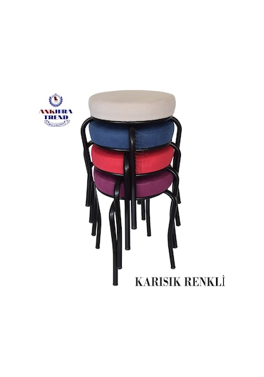 Siyah Ayaklı 4 Adet Mutfak Balkon Taburesi