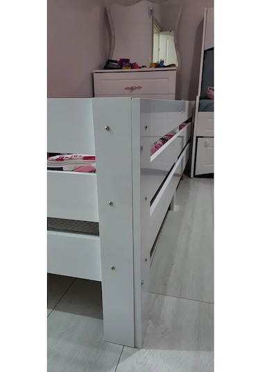 Fawdecor Doğal Mdf-lam Sedir Karyola Baza Beyaz