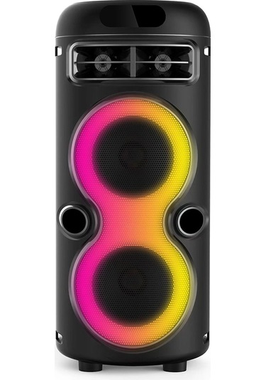 Her Yerde Eğlence Seninle: Çift Güçlü Bass Hoparlör, Fm Radyo, Kablosuz Karaoke Mikrofon, Rgb Işıklı