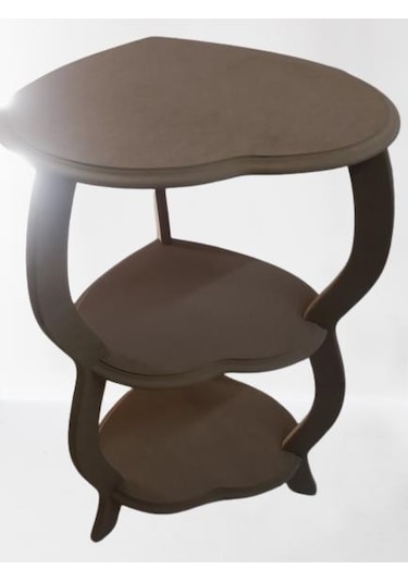 Hobi Adn Dekoratif Kalplı Fiskos Sehpa Ahşap Mdf Ham Cnc Kesim 3 Raf El Yapım