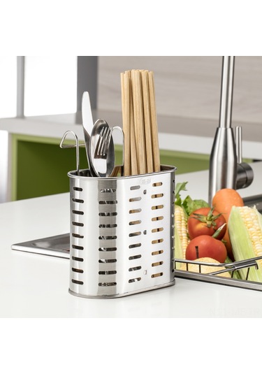 Mufunye 304 Paslanmaz Çelik Mutfak Gereçleri Depolama Rafı - Çubuk, Bıçak, Kaşık Kurutma Ve Organize Etme Aleti S-0081 Diğer