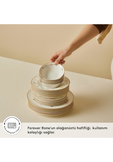 Karaca Forever Bone New Fly 24 Parça 6 Kişilik Yemek Takımı Çok Renkli