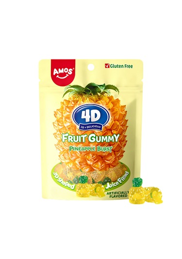 Amos 4d Fruit Gummy Pineapple Burst 54g