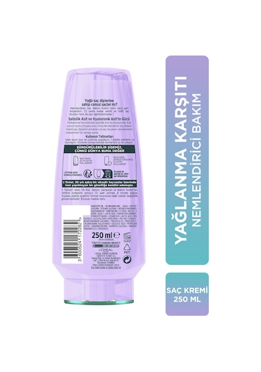 ELSEVE Hydra [hyaluronic] Pure Salisilik Asit Içeren Yağlanma Karşıtı Nemlendirici Saç Kremi 250ml