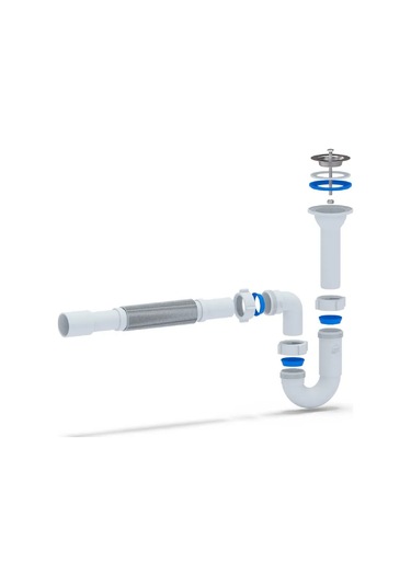 Anı Plast 1 1/4"x32 Düz Akışlı Lavabo Sifonu, Döküm Çıkışlı 316836818