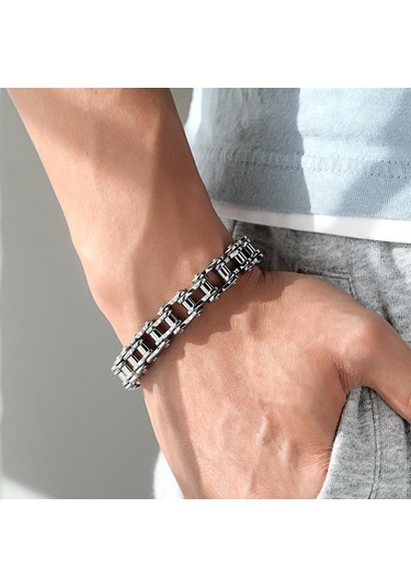 Altın Opk Moda Erkek Bileklik Paslanmaz Çelik Bileklik 20cm