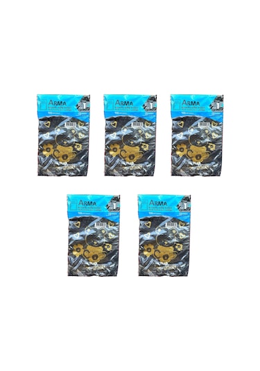 Arma Baskılı Mini Blok Poşet Torba - No : 1 - 22 x 35 CM - Siyah - 100 Adetlik 5 Paket