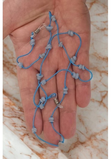 Doğal Anjelit Taşlı Gözlük İpi 129-10