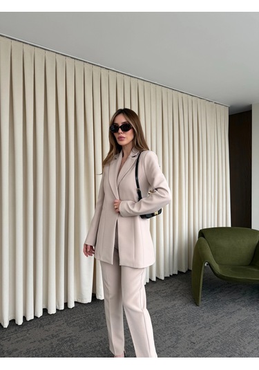 Laluvia Taş Belden Oturtma Blazer Ceket - 9684 Taş