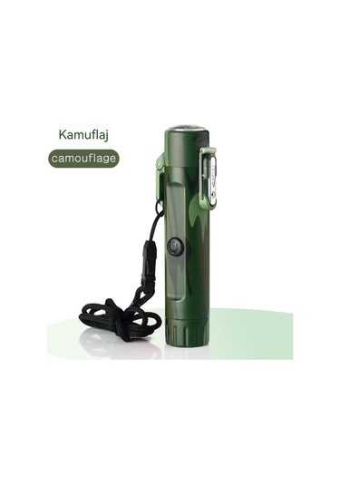 Su Geçirmez Çift Ark Pusula El Feneri Çakmak Açık Elektronik Çakmak Çok Renkli