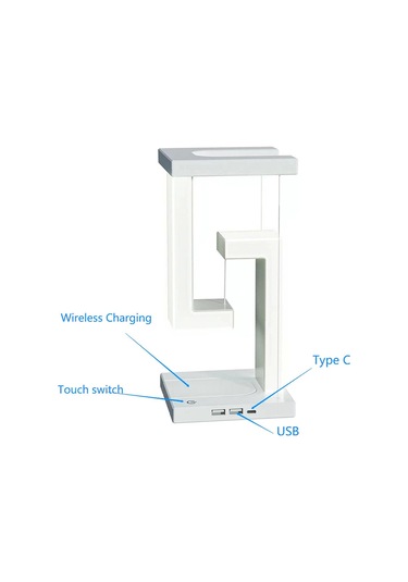 Süspansiyon Anti-yerçekimi Masa Gece Lambası Dokunmatik Masaüstü Led Işık, Cep Telefonu Kablosuz Şarj Fonksiyonu İle Çok Renkli