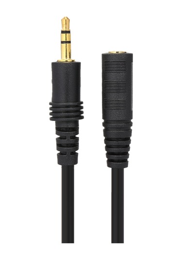 Yifomall 5 Metre Uzunlukta Siyah 3.5mm Erkekten Dişiye Ses Genişletme Kablosu Altın Kaplama Bağlantı