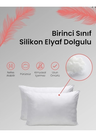 2 Adet Antialerjik Boncuk Slikon Yastık 50x70 1000 G