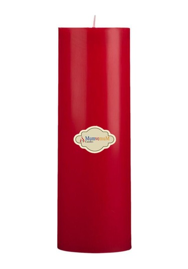 Çilek Kokulu 7x20 Kırmızı Silindir Mum Kirmızı