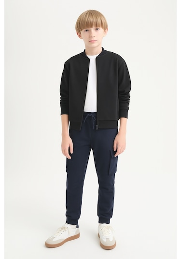 Erkek Çocuk Basic Kargo Cepli Jogger Paça Okul Eşofman Altı Ak2322-1 Lacivert