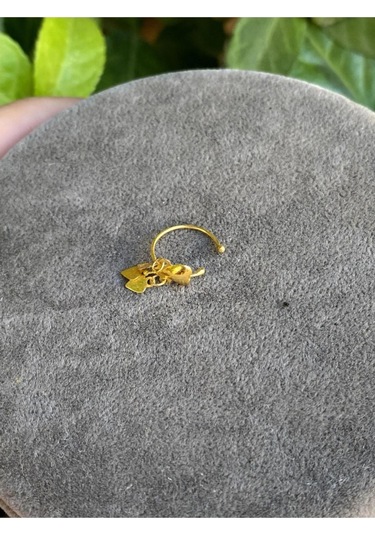 14 Ayar Altın Sallantılı Kalpli Halka Hızma Sarı