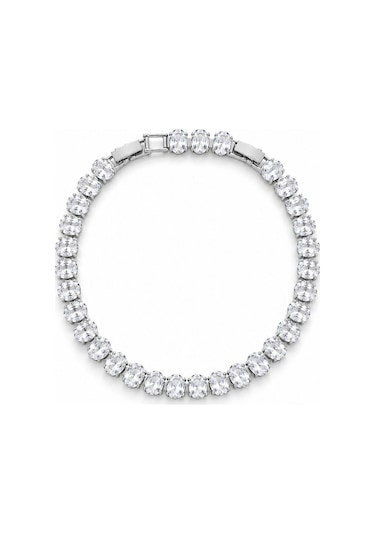 4mm Oval Taş Suyolu Bileklik Kararmaz Özel Seri Bileklik 16+2cm Gümüş