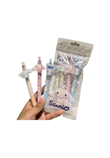 3 Parça Sanrio Hello Kitty Cinnamoroll Kuromi 0.5mm Jel Kalem Sevimli Kalem Kırtasiye Malzemeleri