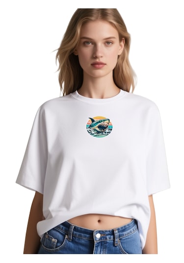 Ogc Köpek Balığı Oversize Unisex T-shirt Beyaz
