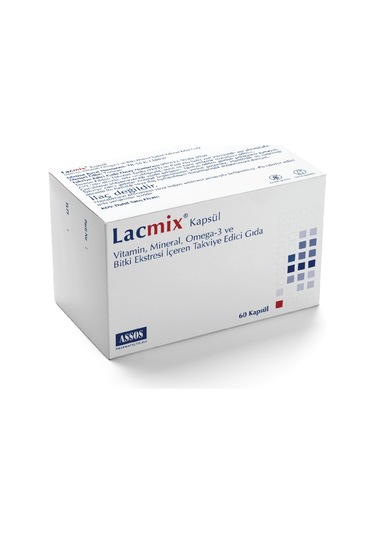 Lacmix Vitamin Mineral Omega-3 ve Bitki Ekstresi İçeren Takviye Edici Gıda 60 Kapsül