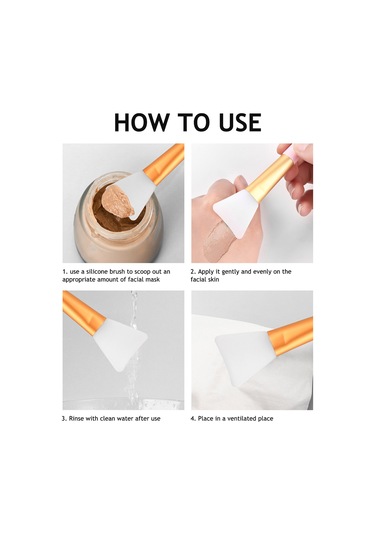 Moveevo Silikon Makyaj Fırçası Yüz Maskesi Fondöten Fırçası