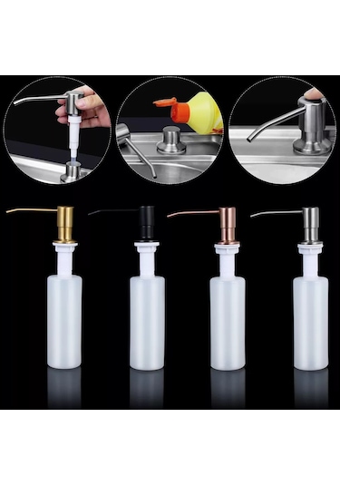 Gümüş-mutfak Lavabo Sabunluk Deterjan Sıvı El Yıkama Dispenseri Pompası Banyo Aksesuarları Tezgah Losyonu Depolama Şişesi