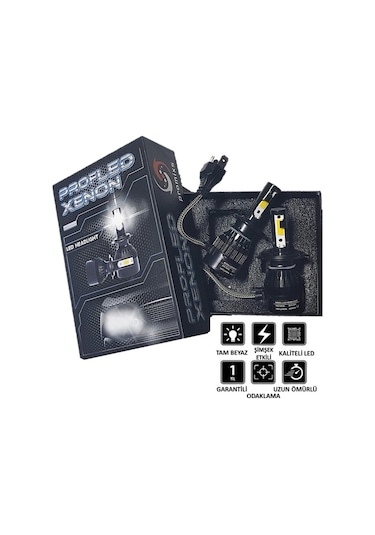2 Adet H4 Soket Led Xenon Far Ampulü 6000k Beyaz 8000lm