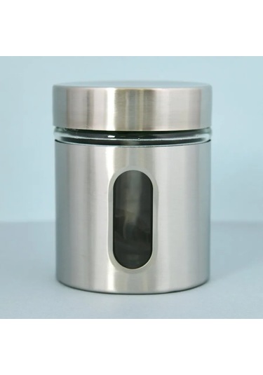 Mul' Tıdom Baharatlar İçin Dökme Ürünler 350 Ml Çelik Kapaklı Kap 336332157 Gri