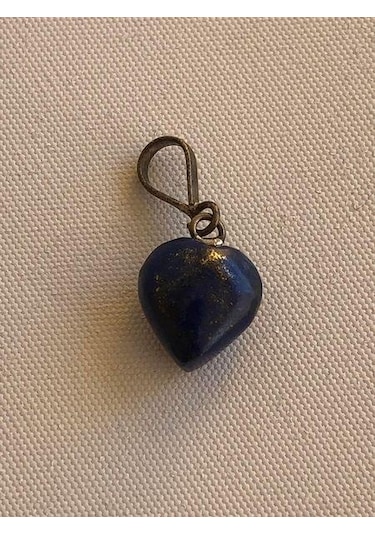 Doğal Lapis Lazuli Taşı Kalp Kolye Ucu 1,1 1,4 CM