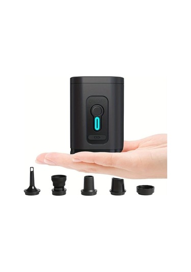 Boatshop1 Elektrikli Taşınabilir Mini Usb Hava Pompası 1 Adet 5 Hava Başlığı 1200mah Pil Kamp Bahçe Şişme Yatak