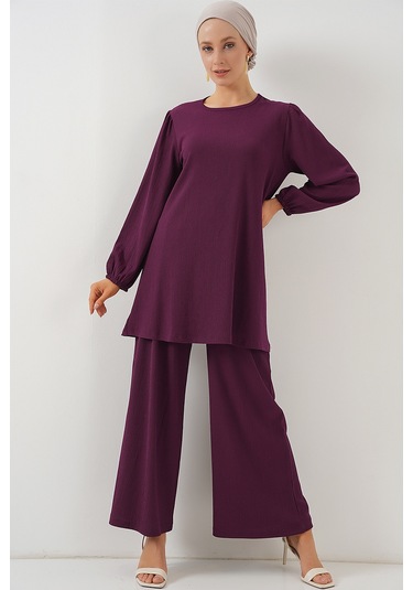 Kadın Tunik Pantolon Alt Üst Takım 6663 - Mor Mor