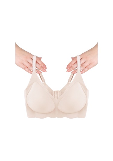 Balensiz Lazer Dikişsiz Görünmez Çıkarılabilir Pedli Sütyen Ekru