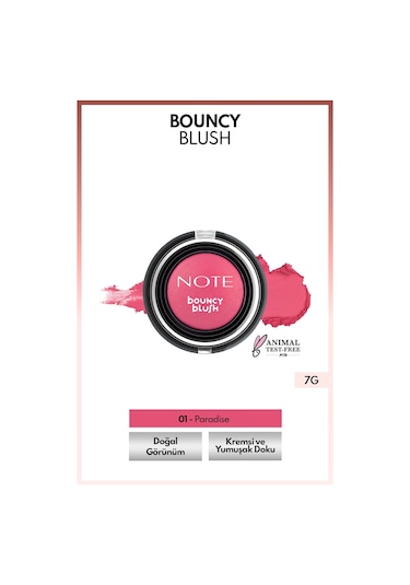 Note Cosmetique Bouncy Blush Yumuşak Kremsi Allık - 01 Paradise