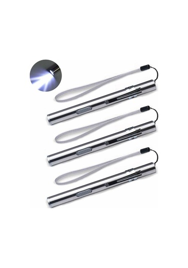 Paket Hemşire Kalem Işığı Tıbbi Kalem Işığı Usb Şarj Edilebilir Led El Feneri Paslanmaz Çelik El Feneri Doktorlar Ve Öğrenciler İçin