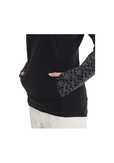 Roxy Kadın Polar Sayna Half Zip Siyah Renkli Renkli Çok Renkli