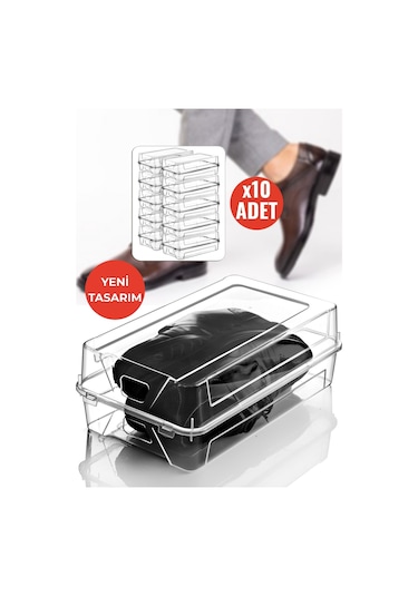 Nandy Home 10'lu Set Erkek Ayakkabı Saklama Kutusu