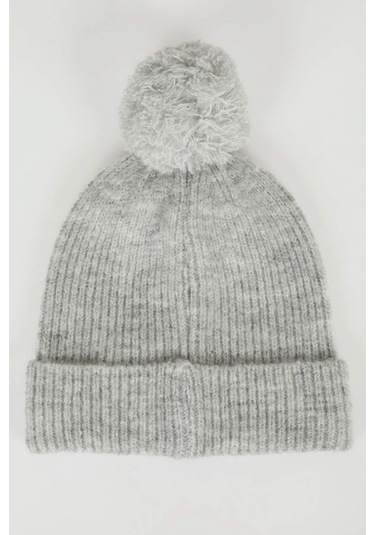 DeFacto Kız Bebek Ponponlu Bere C8163A524WNGR100 Gri