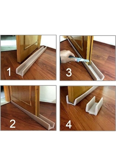 Geçmeli Kapı Altı Isı Yalıtım Süngeri Eşik Süngeri (6 Adet) Gri