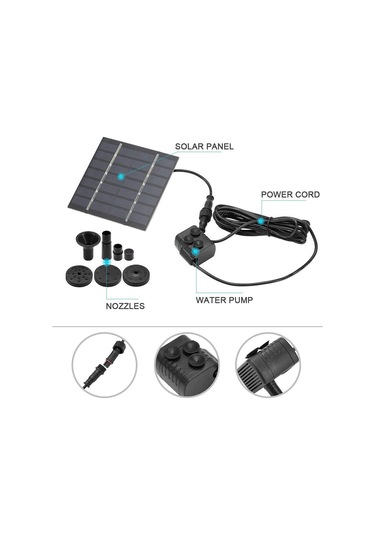 Ximistore9 Güneş Enerjili Bahçe Çeşmesi Seti - 4 Püskürtme Başlıklı Sessiz Pompa İle Şık Dekor Diğer