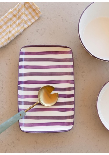 The Mia Joy Kahvaltı Takımı 6 Kişilik 18 Parça Mor 1802 Çok Renkli