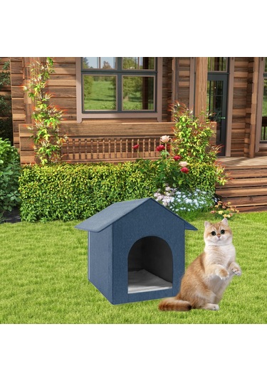 Suntek Kapalı Alan Kedileri İçin Kedi Yatağı Tüm Mavi