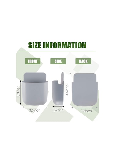 Ximistore9 Duvarlı Plastik Uzaktan Kumanda Depolama Kutusu - Tv Ve Klima Kumandalari İçin Sürdürülebilir Tutucu Koyu Mavi - Gri